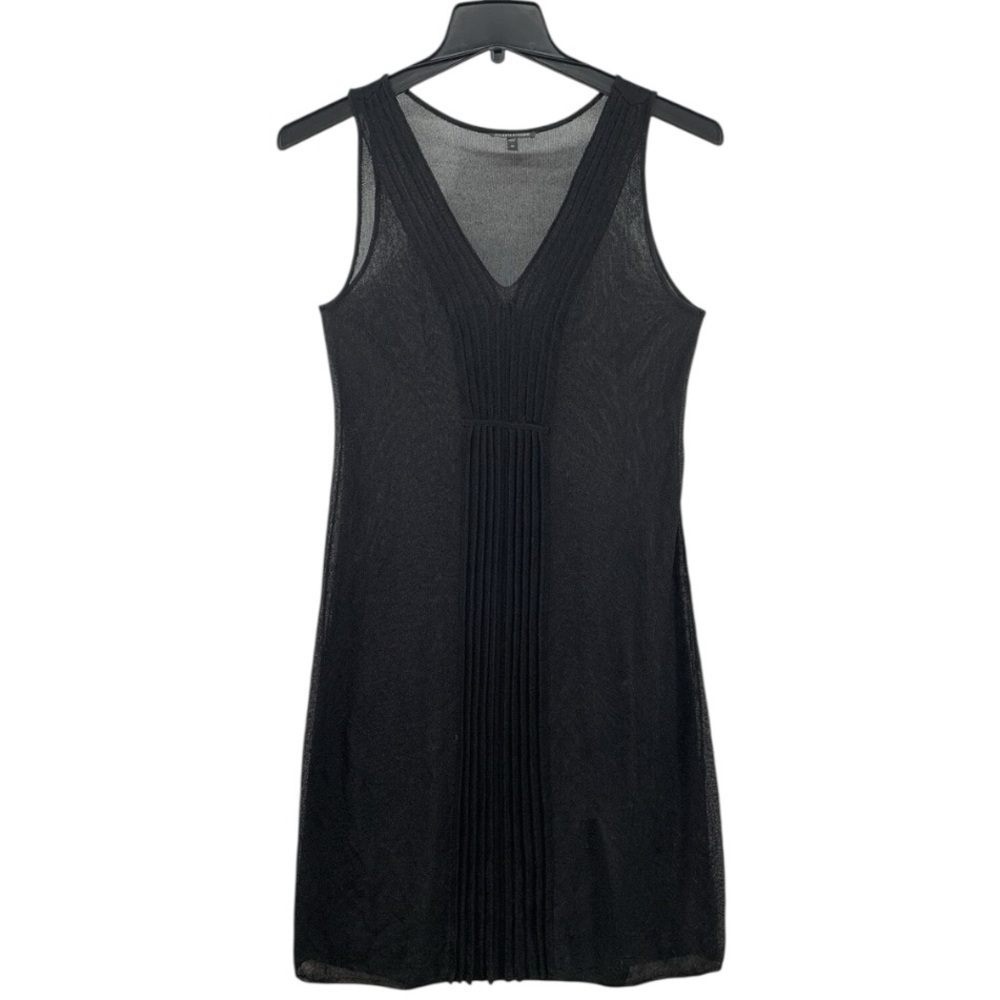 EILEEN FISHER Black Midi Dress size M Fishnet Mesh Casual Party Work Flowy Set